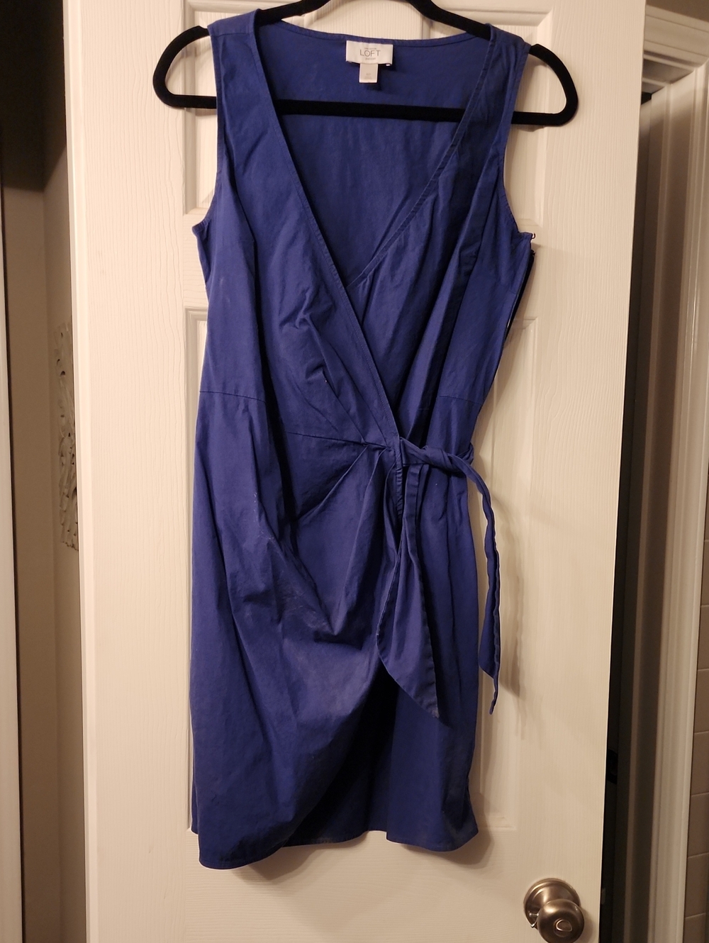 LOFT Sleeveless Wrap Dress in Cobalt Blue